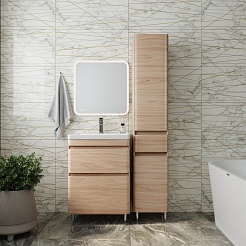 Style Line Тумба с раковиной напольная Атлантика 60, Люкс ясень перламутр, PLUS – фотография-11